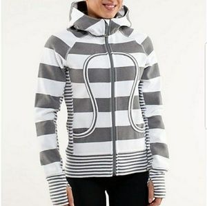 Lululemon Scuba Flower Hoodie Grey White Stripe